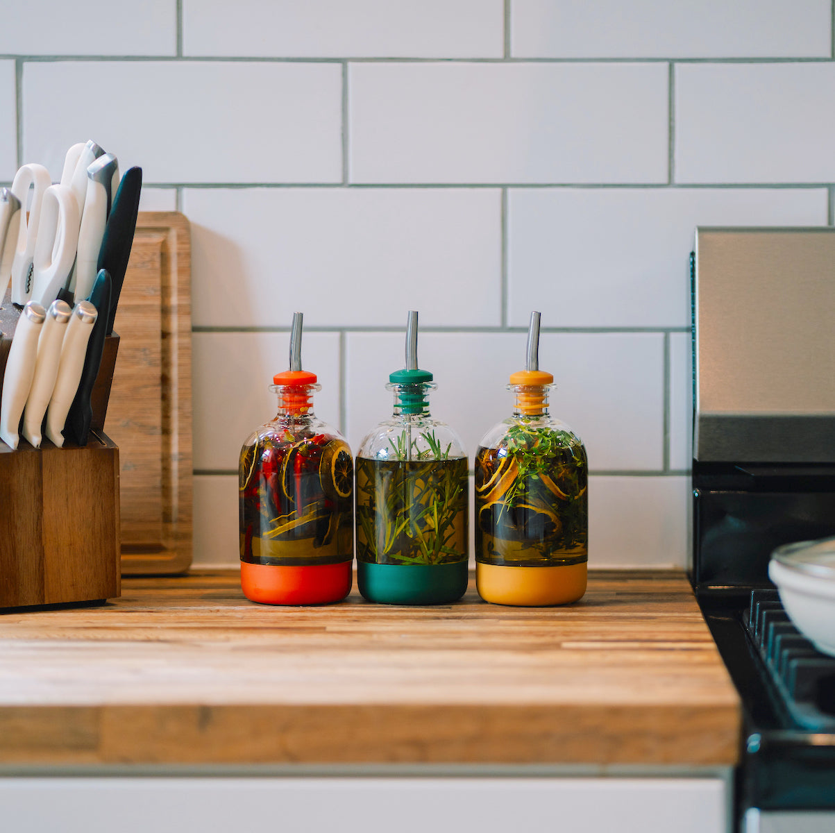 Chubby bottles with olive oil infusions | Crew Bar Supplies